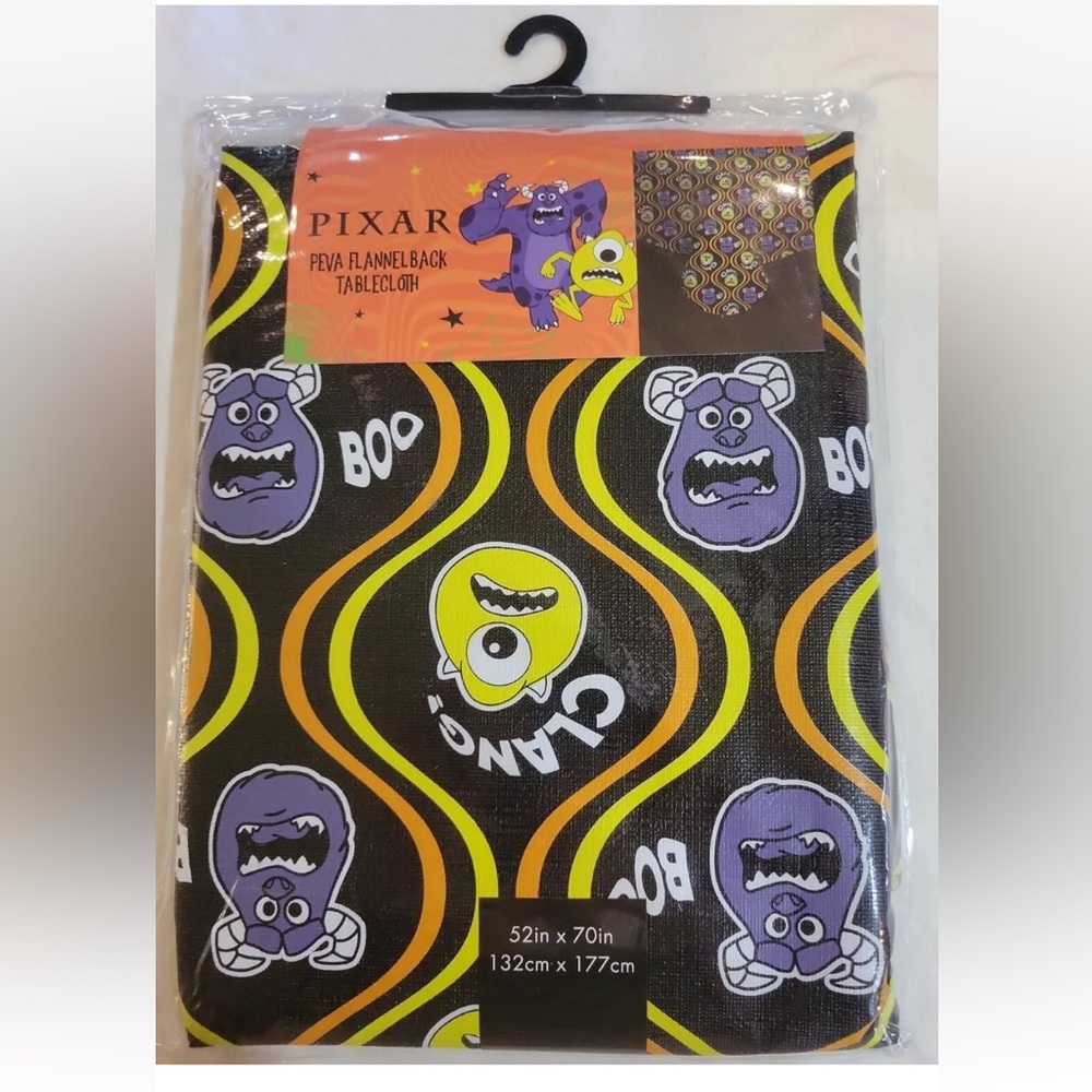 2022 Disney Halloween Monsters Inc Pixar tablecloth Flannelback NEW IN PACKAGE.